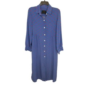 {No. 6 Store} Cobalt/Red Silk Dress in French Floral